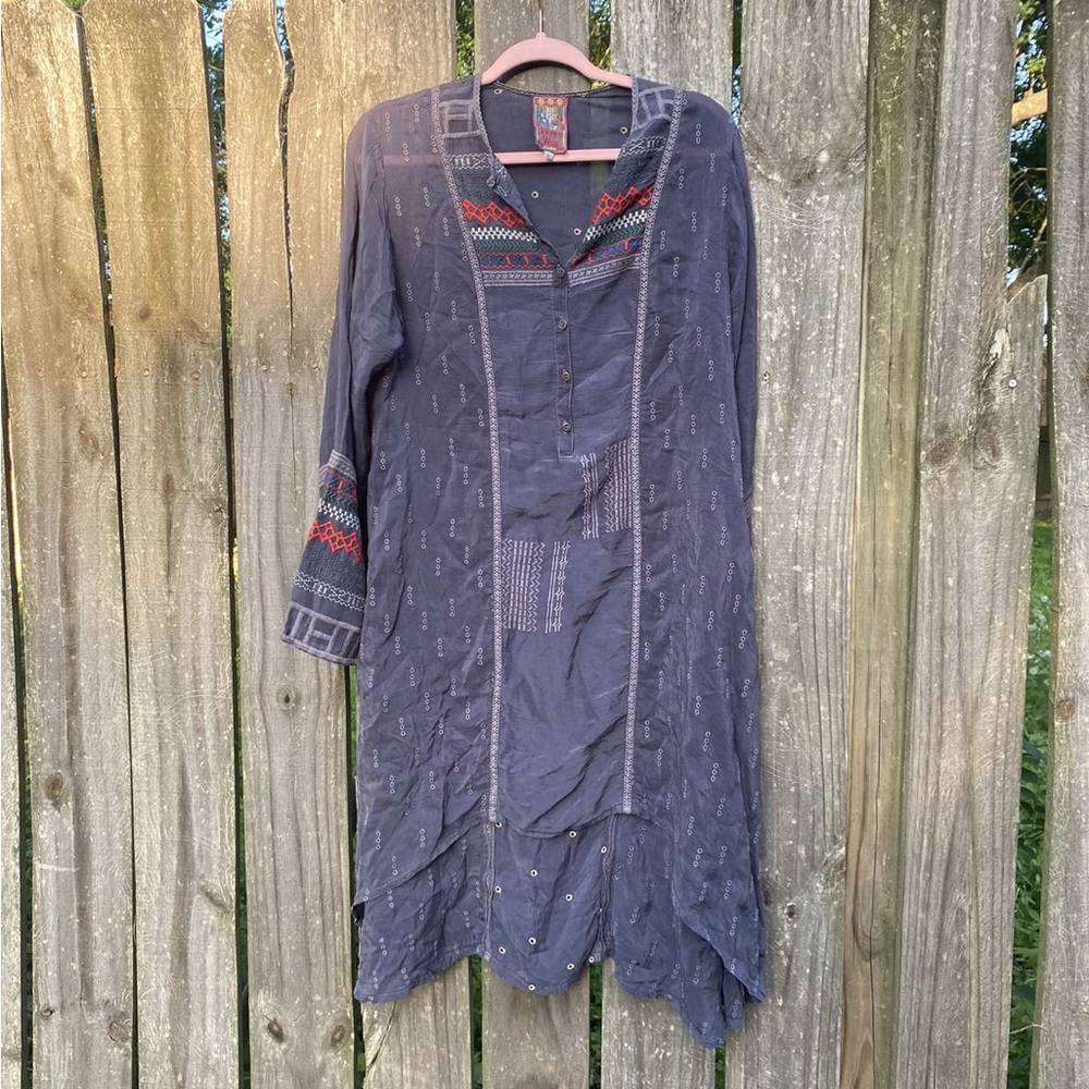 Johnny Was Blue High Low Dress